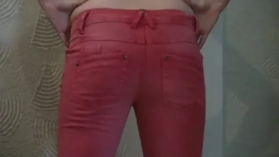 Crap pooped up red jeans at home