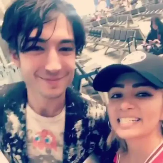 Ezra with a fan in Mexico