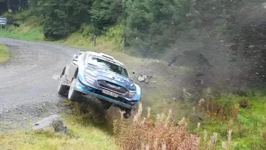 CRASH Teemu Suninen Wales Rally GB Hafren.