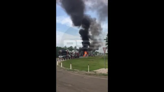 Фура и гозель сгорели  под Новосибирском.