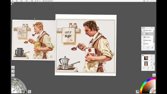 Painting Carmy in the style of J.C. Leyendecker | Step by step Tutorial using Artrage Vitae