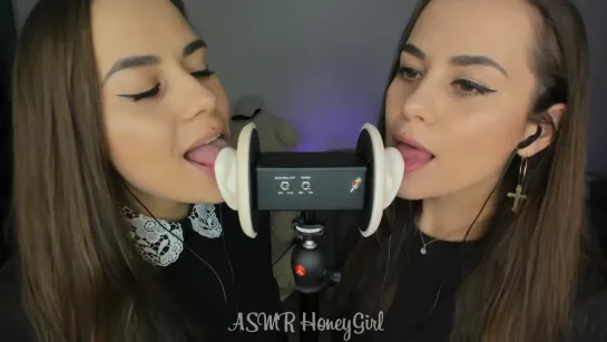 ASMR TWIN EAR LICKKING By Honey ASMR | Asmr 18+