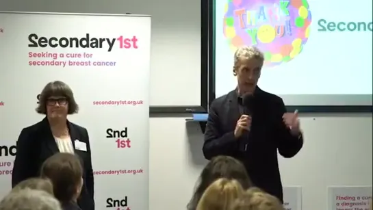 Peter Capaldi presented a cheque to fund research