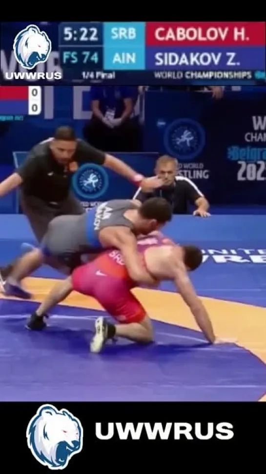 FS Worlds2023 74kg Hetik CABOLOV (SRB) vs. Zaurbek SIDAKOV (AIN)