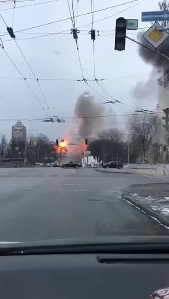 Второй взрыв телевышки в Киеве.