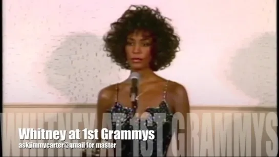 Whitney Houston backstage at Grammys 1988