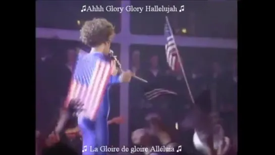 Whitney Houston (LIVE) Battle Hymn of the Republic w/French & English lyrics