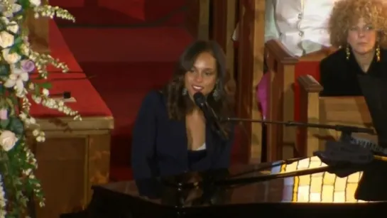 Alicia Keys at Whitney Houston's Funeral "Send me an Angel"