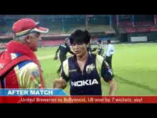 Dr.Vijay Mallya,Sidhartha Mallya &amp; Shahrukh Khan play cricket