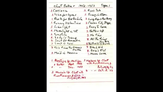 Chet Baker Gerry Mulligan Tape Recordings 1952-1953 (Side A)