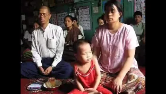 Thai Baby experiencing toughness of meditation.