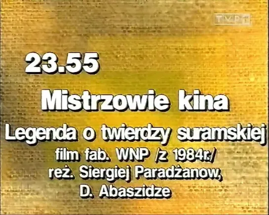 Программа передач и конец эфира (TVP1 [Польша], 10.01.1999)