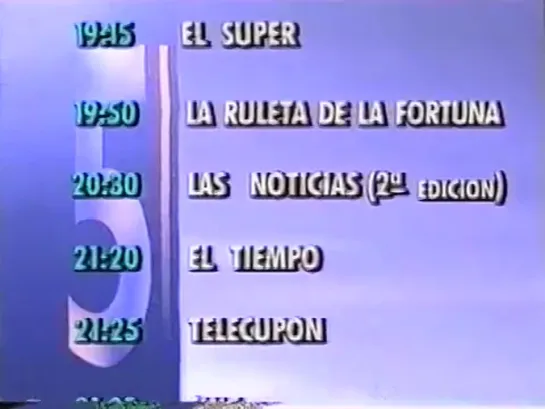 Программа передач и конец эфира (Telecinco [Испания], 10.09.1996)