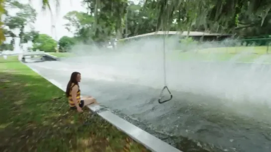 Barefoot Skiing behind Airplane