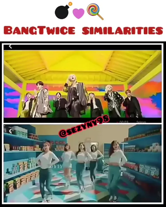 all the similarities in bangtwice mv