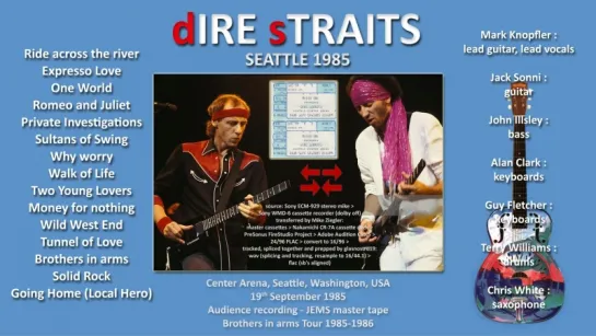 Dire Straits - 1985 - LIVE in Seattle [audio only, complete show]