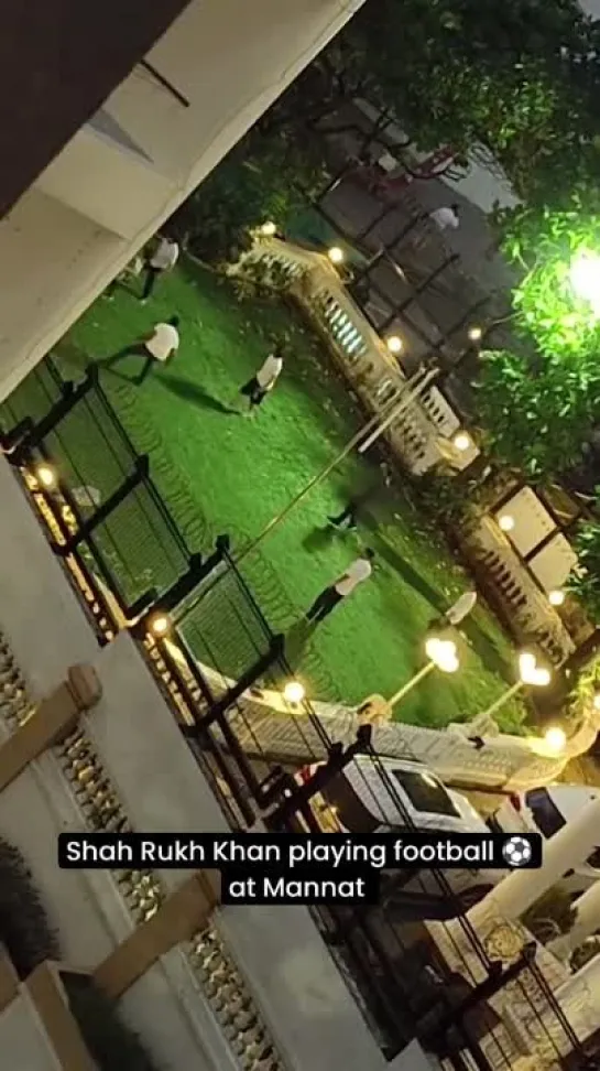 Shah Rukh Khan playing football at Mannat