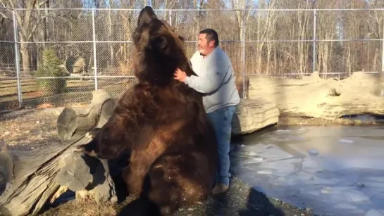 Jim playing with Jimbo the bear