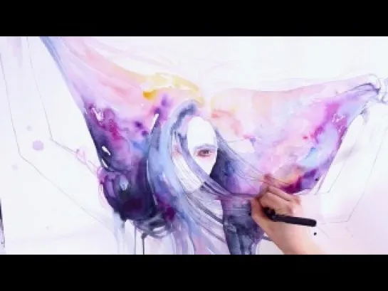 Big Bang in watercolor - sped up painting