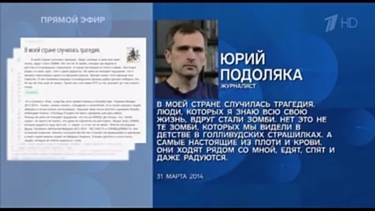 Юрий Подоляка .«Самое время» на Первом: Мое интервью Екатерине Стриженовой.