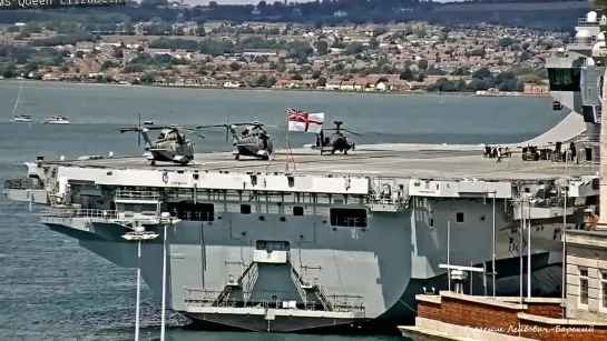 Авианосец HMS Queen Elizabeth Testing of helicopters Первым делом - вертолеты, ну, а