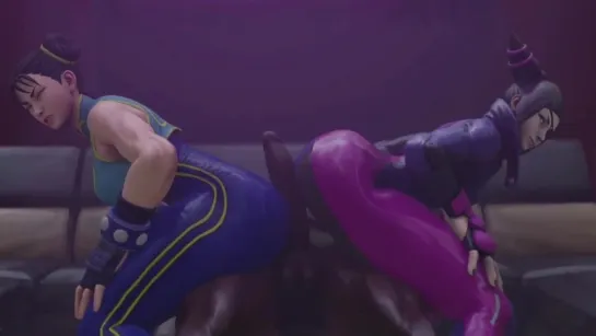 Juri and Chun-li Double ButtJob