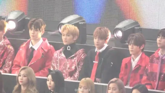 [fancam] 171231 NCT 127 Reaction to Red Velvet "Peek-A-Boo" @ MBC Gayo Daejejun