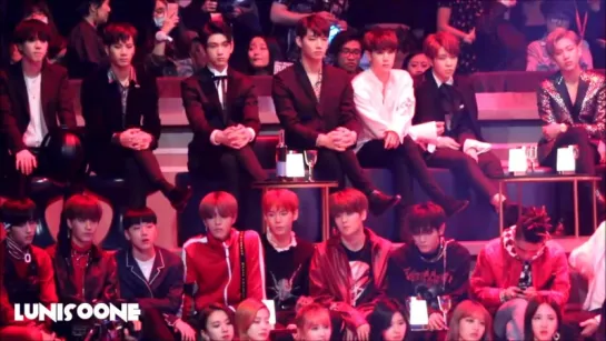 [fancam] 161202 NCT Reaction to EXO Monster @ MAMA 2016