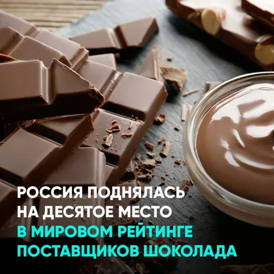 Россия поднялась на десятое место в мировом рейтинге поставщиков шоколада