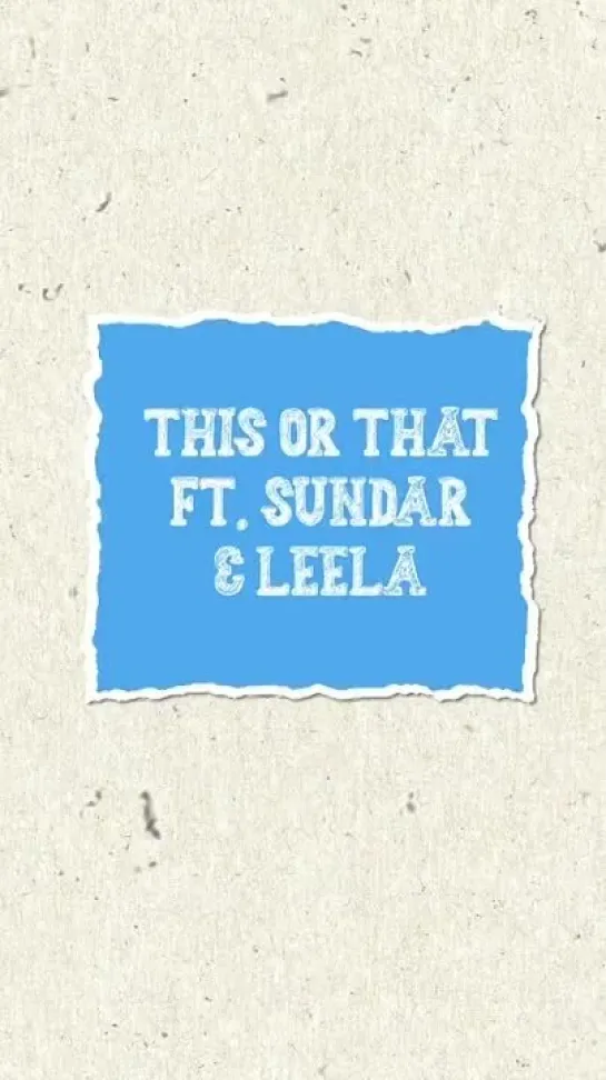 Our cutest couple Sundar and Leela make their choices 😀  This or That ft. Nani & Nazriya