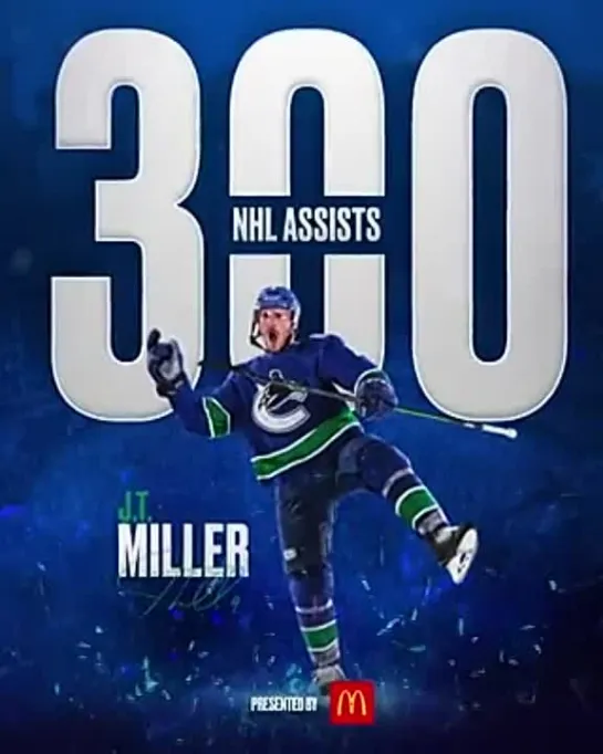 THREE HUNDO FOR MILLSY! - - @McDonaldsCanada Canucks