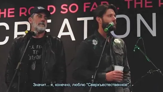 🎙️Золотая панель Дженсена Эклза и Джеффри Дина Моргана на Конвенции в Нью Джерси, 2023 год - часть 1 (рус.суб)