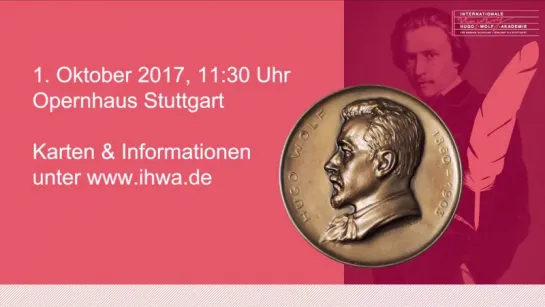 Thomas Hampson and Wolfram Rieger receive the Hugo Wolf Medal 01.10.17