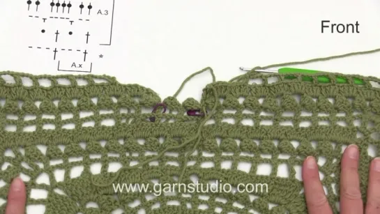 How to crochet the neck in DROPS 170-2