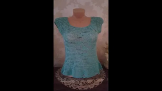 Топ Цветочный. Филейное вязание. Топ крючком __ Knit crochet top