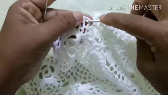 EP_ 2เสื้อถักCrochet เเบบต่อดอกลายดอกไม้สีขาว