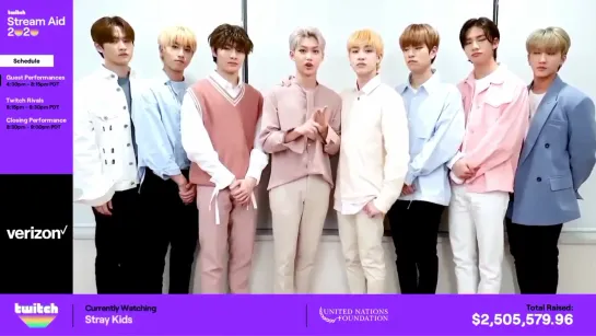 [200329] Stray Kids » message » Twitch Stream Aid