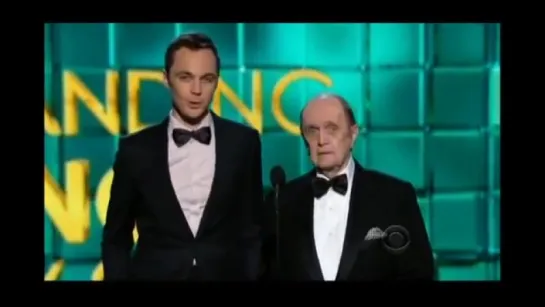 Jim Parsons and Bob Newhart present at the Emmys 2013