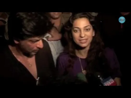 Shah Rukh Khan, Juhi Chawla Arrive At Mumbai