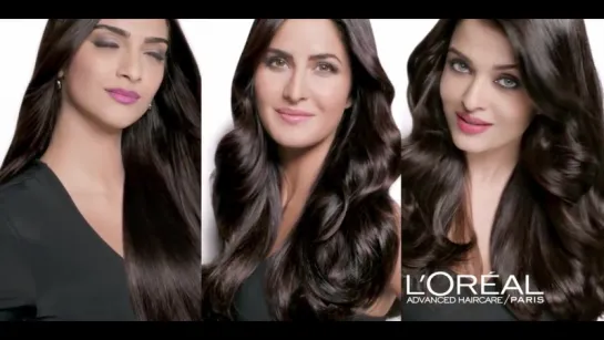 Реклама L'oreal Paris Advanced Hair Care с Катриной, Айшварией и Сонам.