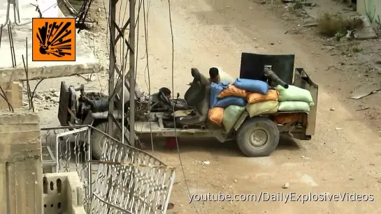 Weird HomeMade Tank With a BMP Gun -Syria