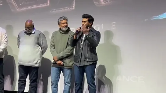 GLOBAL STAR ⭐ #RamCharan 🦁 Speech at Biggest Ever screening of RRR (1647 Seating Capacity) at @theatre_acedtla LA,USA 🔥💥