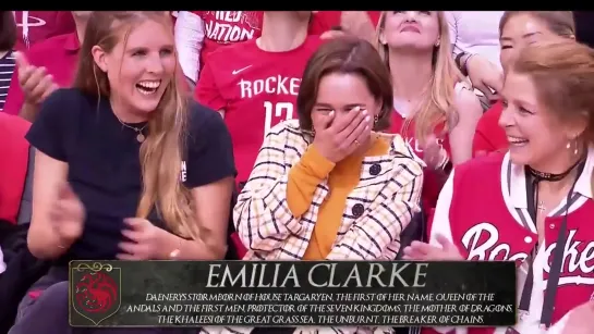 Emilia Clarke the Mother of Dragons Watches Warriors vs Rockets Game in Houston!