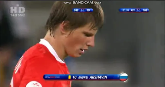 Andrey Arshavin vs Kim Kallstrom Russia-Sweden Euro-2008