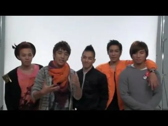 Big Bang's greetings to Thai fans 07.09.10