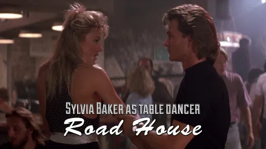 Patrick Swayze, Kurt James Stefka and Sylvia Baker as table dancer (Road House, 1989)