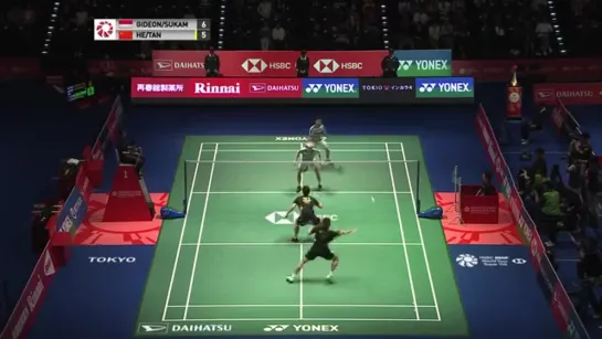 Gideon/Sukamuljo - He/Tan - 6:5. Defence. BWF 2018