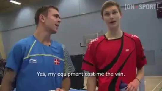 Viktor Axelsen and Jan Jorgensen. Blind badminton