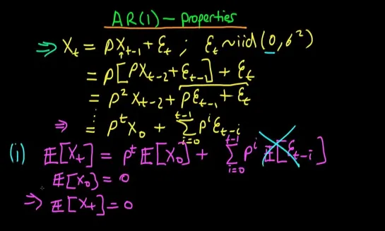 Autoregressive order 1 process - conditions for stationary in mean