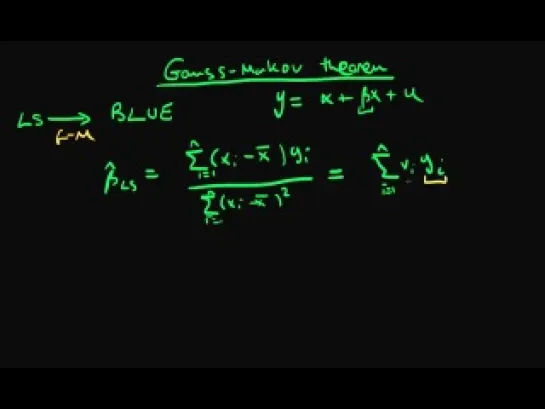 Gauss-Markov proof part 1 (advanced)